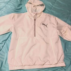 Womens medium , white puma windbreaker